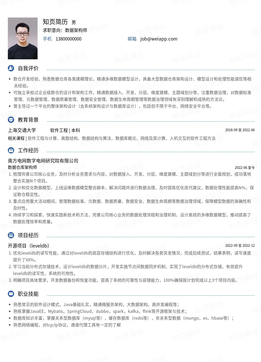 简历模板,个人简历模板大全,专业简历模板免费下载-知页简历