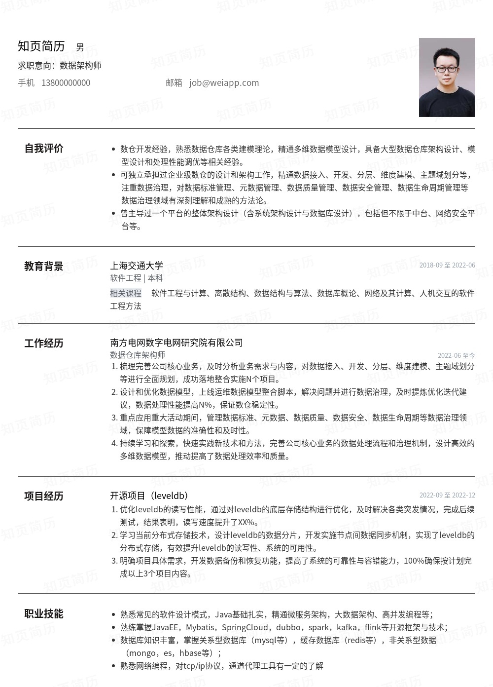 简历模板,个人简历模板大全,专业简历模板免费下载-知页简历
