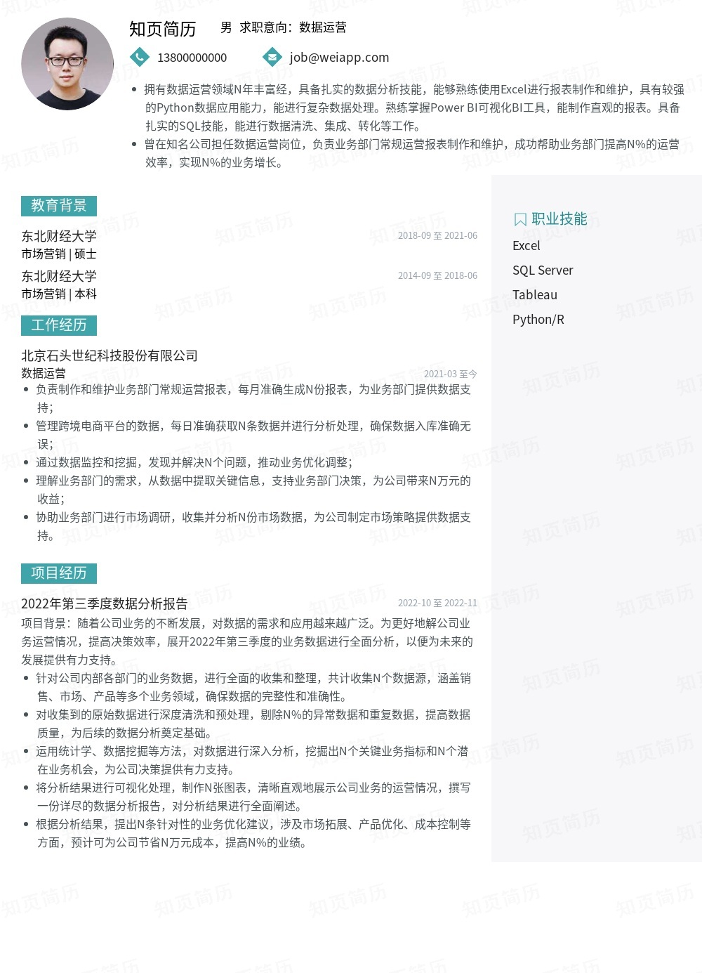 简历模板,个人简历模板大全,专业简历模板免费下载-知页简历