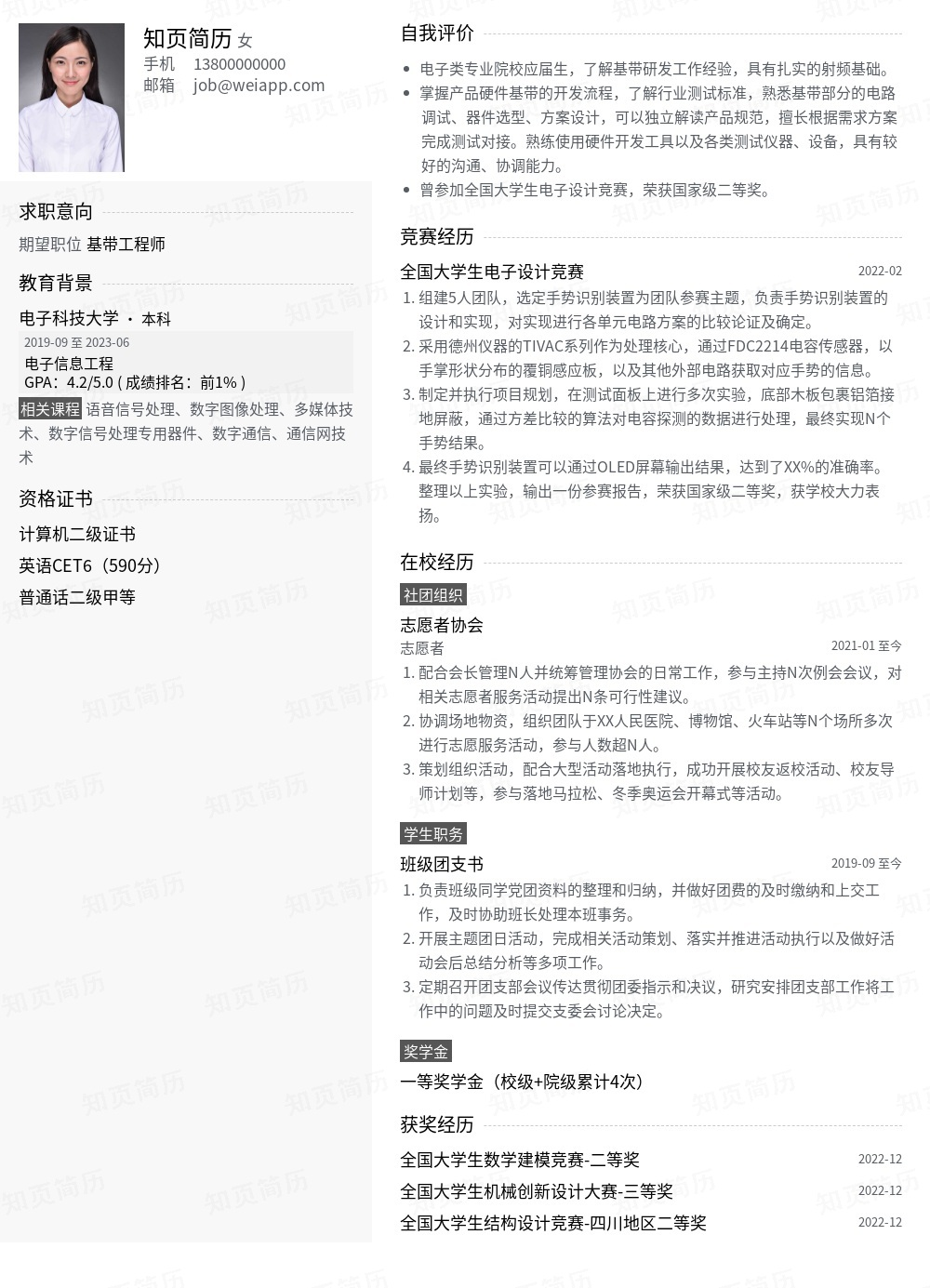 简历模板,个人简历模板大全,专业简历模板免费下载-知页简历