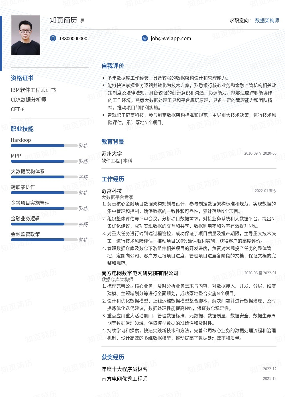 简历模板,个人简历模板大全,专业简历模板免费下载-知页简历