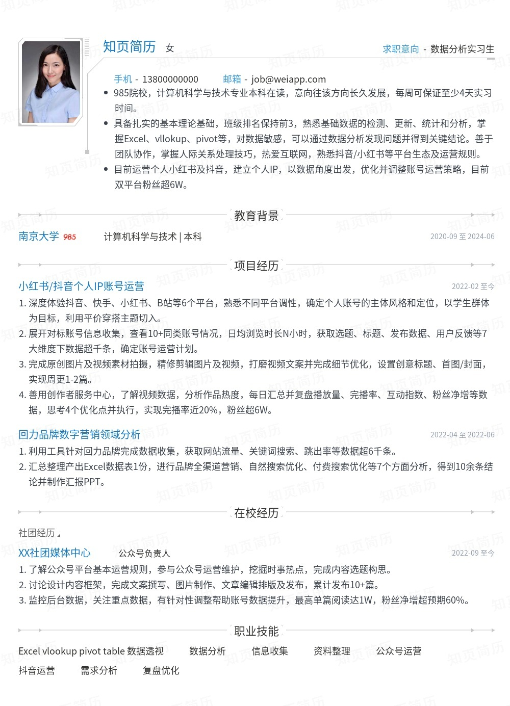 简历模板,个人简历模板大全,专业简历模板免费下载-知页简历