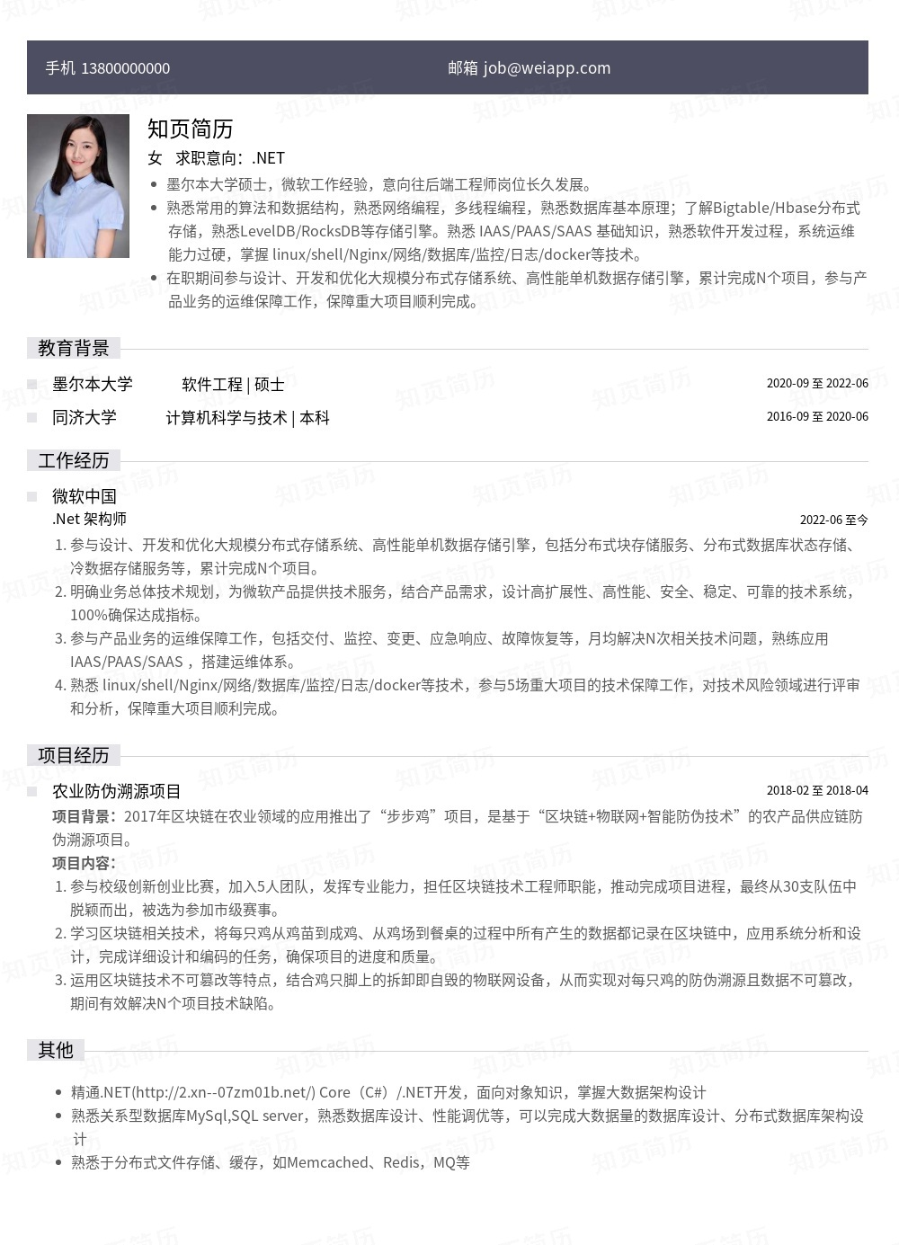 简历模板,个人简历模板大全,专业简历模板免费下载-知页简历