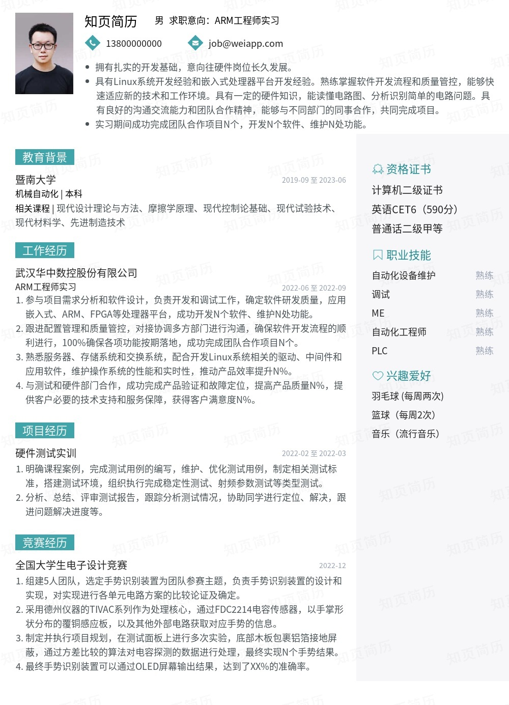 简历模板,个人简历模板大全,专业简历模板免费下载-知页简历